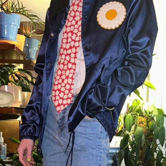 Ebbets Field Flannels Jackets & Blazers - Vintage DAISIES Satin Bomber